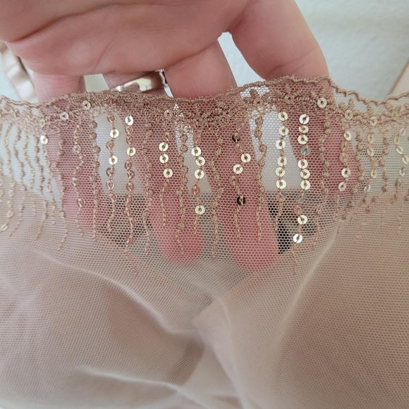 Soma Bridget Bra Sheer Camisole Lightly Padded Tan Beige Sz 34DD - Picture 3 of 15